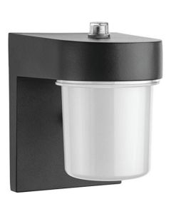 Lithonia Lighting OSC LED 120 PE BL M4 1-Light Outdoor LED Wall Mount Sconce with Dusk to Dawn Photocell in Black, Gen 1