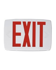 Lithonia Lighting LQM S W 3 R 120/277 EL N M6 Thermoplastic LED Exit Sign With Red Letters and Nickel Cadium Batterycc