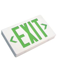 Mule Lighting MXAGU LED Exit Sign AC Only Thermoplastic Indoor Damp Location 120/277 Volt Green LED