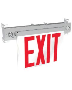 Barron Lighting NY900C New York City Approved Universal Edge-lit Combo Exit Sign with Adjustable Emergency LED Lamp Heads