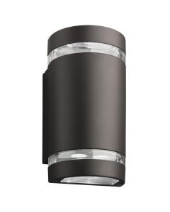 Lithonia Lighting OLLWU LED P1 40K MVOLT DDB M6 M6 9 Watt LED Outdoor Wall Cylinder Up and Downlight Dark Bronze