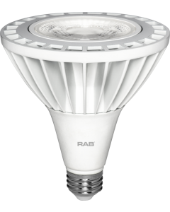 RAB Lighting PAR38-26-930 Energy Star Rated 26 Watt LED PAR38 E26 Lamp 120V 90CRI Dimmable 3000K 75W Equivalent