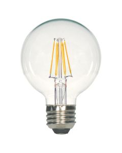 Satco Lighting S9564 6.5 Watt G25 Omni-directional LED Filament Light Bulb Clear Finish E26 Medium Base Dimmable 2700k