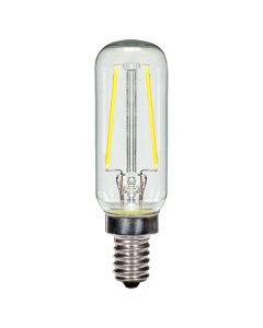 Satco Lighting S9872 2.5 Watt T6 LED Filament Light Bulb Clear Candelabra Base 120V Dimmable 2700K