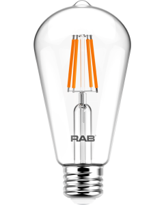 RAB Lighting ST19-3-E26-927-F-C Energy Star Rated 4 Watt LED ST19 Filament Lamp Dimmable 2700K