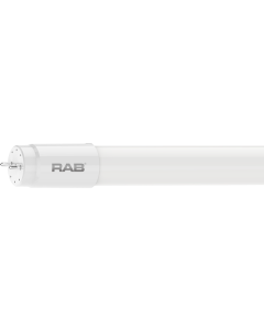 RAB Lighting T8-8-24G 8-Watt Ballast Bypass Single Ended G13 2FT Linear Tube Lamp 17W Equivalent