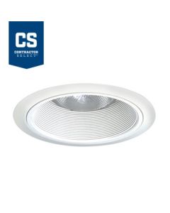 Juno Lighting 24 WWH 6 Inch Contractor Select Baffle Trim, White Baffle with White Ring