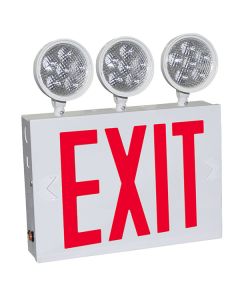 Barron Lighting VEXCL-8-S-WH VEXCL LED Series New York City Approved Steel LED Exit Emergency Light Combo 6000K