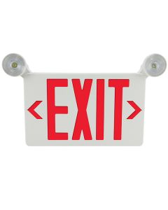 Barron Lighting VLEDC-51 2 x 1 Watt LED Emergency Exit Sign Combo Unit with Wide Lens 6000K