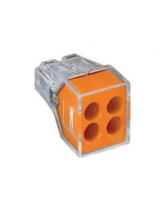 WAGO 51011252 WALL-NUTS 4 Conductor Push Wire Orange Face Connector for Junction Boxes - 10 PCS per Blister Pack