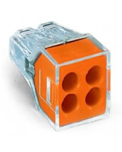 WAGO 773-104/VE00-2500 WALL-NUTS 4-Conductor Push-Wire Orange Face Connector for Junction Boxes - 2500pc Bulk Box