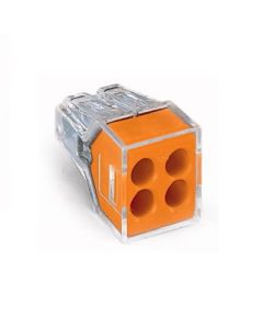 WAGO 773-164/PW25-0010 WALL-NUTS 4-Conductor Push-Wire Orange Face Connector for Junction Boxes