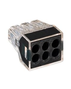 WAGO 773-166/VE00-0500 WALL-NUTS 6-Conductor Push-Wire Black Face Connector for Junction Boxes - 100 PCS